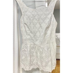Lilly Pulitzer Ashton White Lace Peplum Top